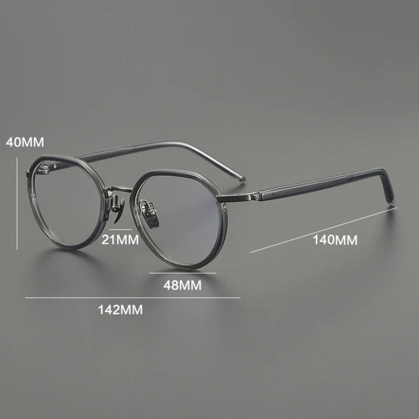 Titanium Acetate Panto Eyeglasses