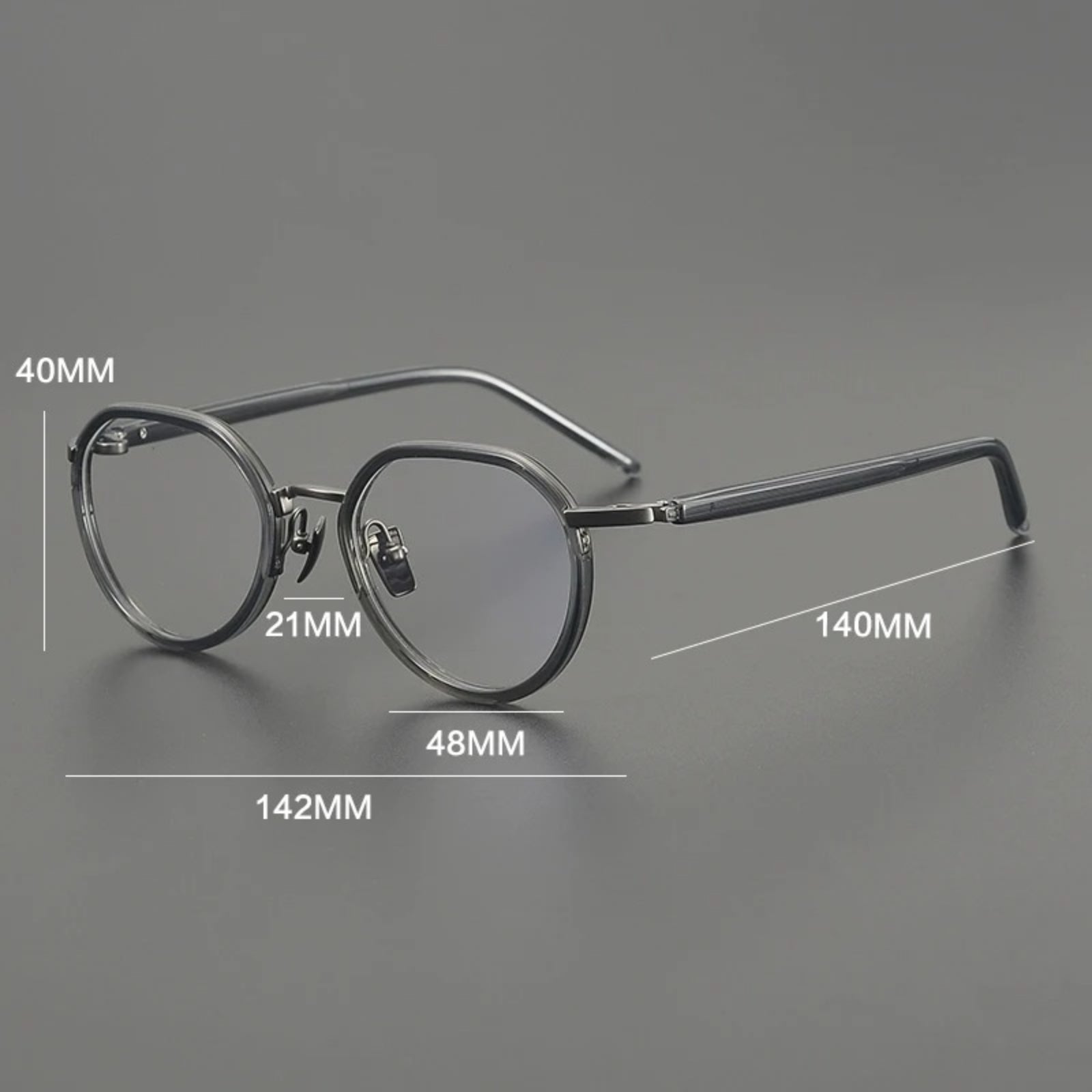 Titanium Acetate Panto Prescription Eyeglasses | Retro Optical Frame for Rx Lenses – CINILY UK temple detail