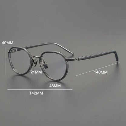 Titanium Acetate Panto Prescription Eyeglasses | Retro Optical Frame for Rx Lenses – CINILY UK temple detail