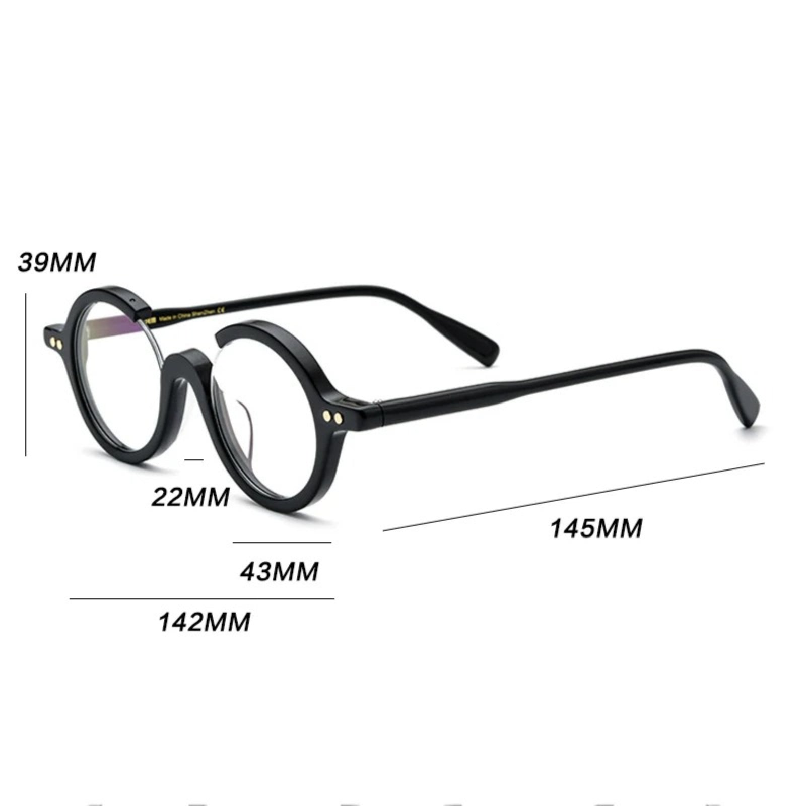 Acetate Round Prescription Eyeglasses | Bold Designer Rx Glasses – CINILY UK lens detail