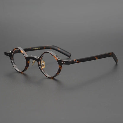 Acetate Patchwork Round Prescription Eyeglasses | Retro Designer Optical Frames – CINILY UK side view