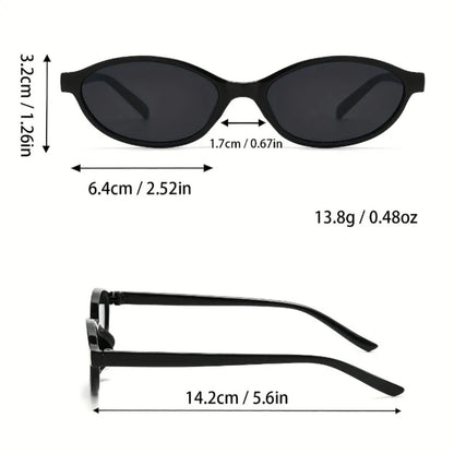 Oval UV400 Sunglasses | Retro Black Fashion Shades – CINILY UK temple detail