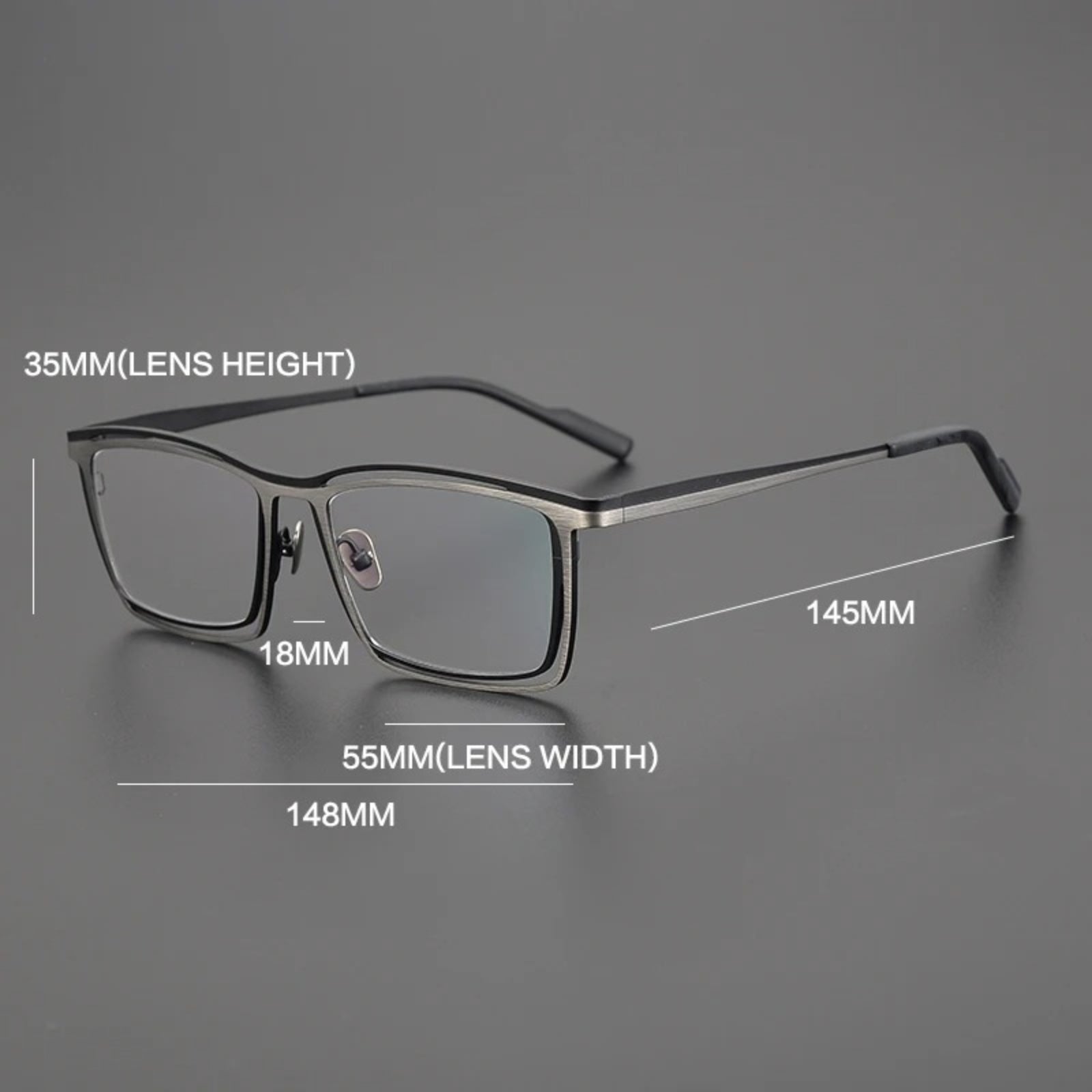 Titanium Electric Blue Square Prescription Eyeglasses | Bold Lightweight Rx Glasses – CINILY UK temple detail