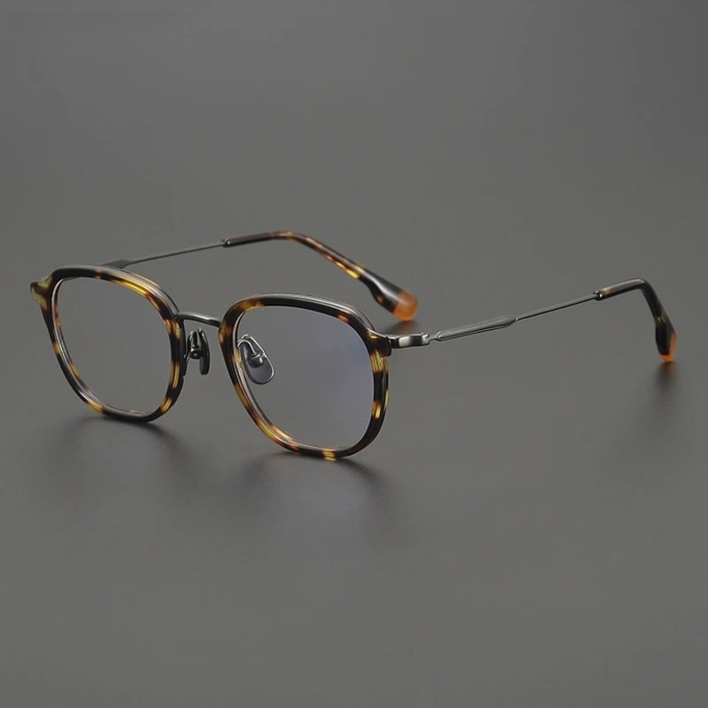 Titanium Tortoise Round Eyeglasses