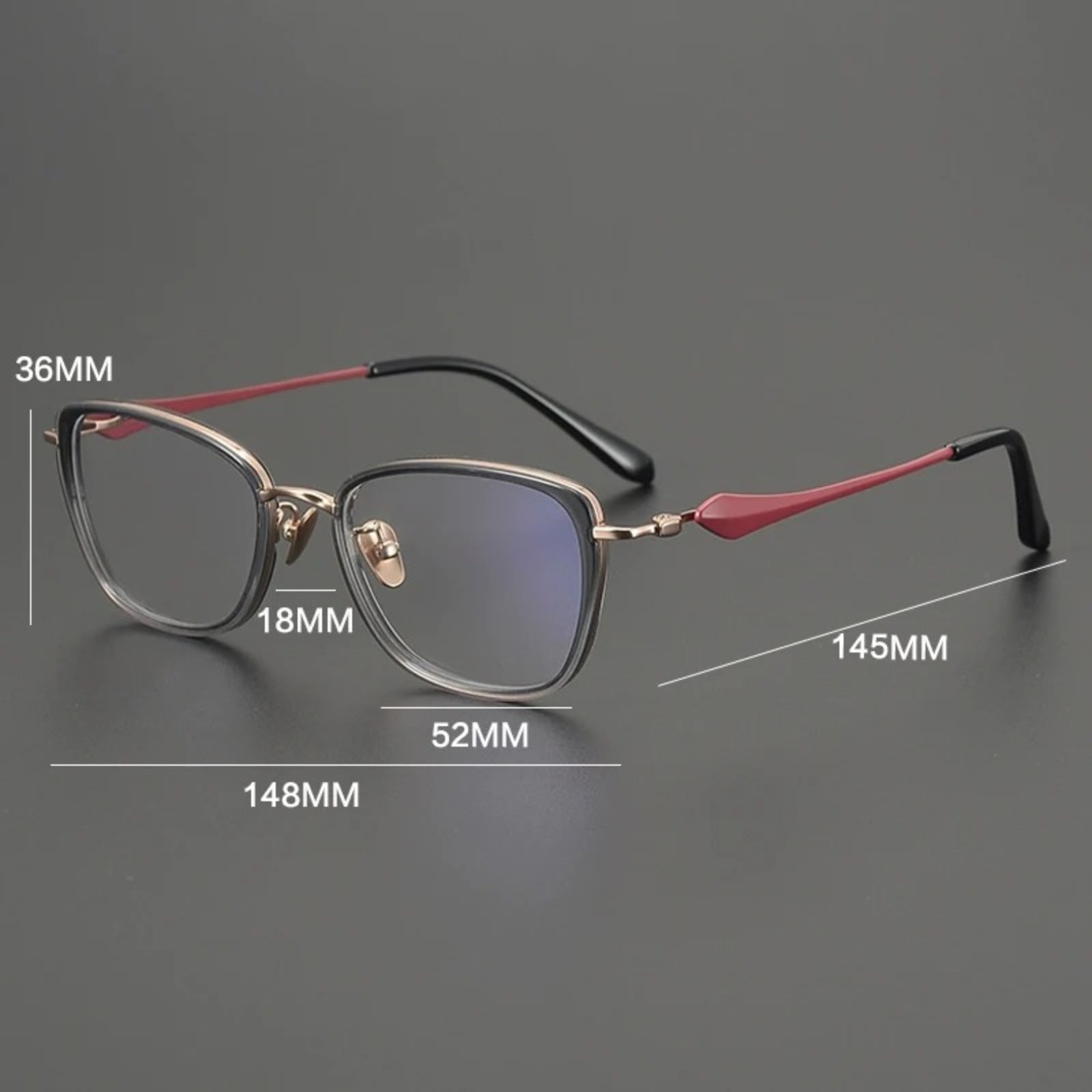 Titanium Cat Eye Prescription Eyeglasses | Ultra-Light Optical Frame for Rx Lenses – CINILY UK lens detail