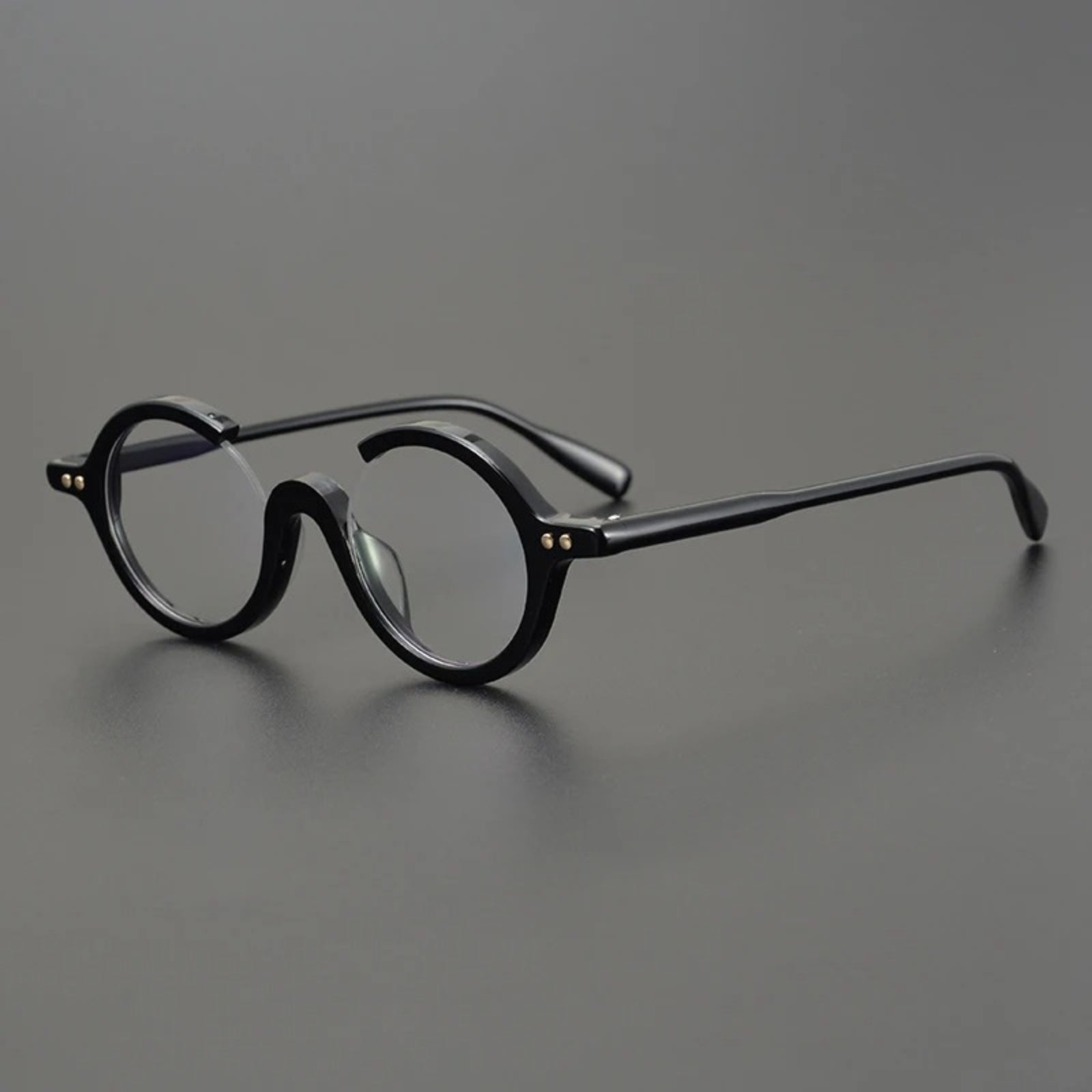 Acetate Round Prescription Eyeglasses | Bold Designer Rx Glasses – CINILY UK side view