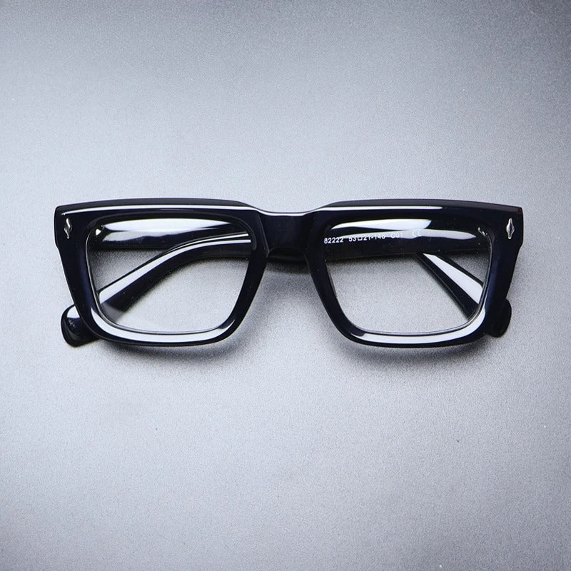 Vintage Thick Acetate Square Prescription Eyeglasses Frame