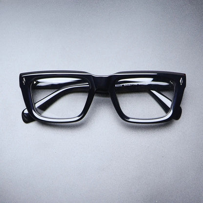 Vintage Thick Acetate Square Prescription Eyeglasses Frame front view